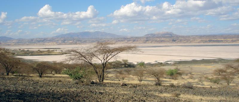 Overview of Lake Magadi from the western shore